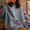 Odzież damska Bluzy Teen Street Harajuku Hip Hop Pastel Sweatshirt Dla Kobiet Drukowanie Luźne Hootie Hootie 211104