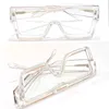 Lunettes de soleil pour femmes 1547E carré à lentille unique décoration en cristal à quatre feuilles noir et blanc classique Designer Lunettes de soleil all-match top qualité Lunettes de soleil Hommes