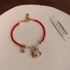 2021 New Zodiac Year of The Tiger Red Rope Charm Bracelets Braided Hand Rope Couples Get Rich Red Chinese New Year Jewelry5684427