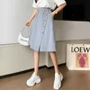 Surmiitro mode sommar koreanska stil bomull bred ben kvinnor kort byxor hög elastisk knopp midja shorts kjolar kvinnlig 210724