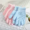 Household five finger shower gloves frosted back rubbing Cleaning Gloves double-sided bath towel Organization T2I52841