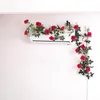 Decoratieve bloemenkransen 180 cm kunstmatige rose klimop wijnstok bruiloft decor real touch zijde rotan garland string home muur opknoping decoratie