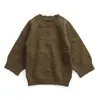 Otoño invierno bebé niños niñas manga larga color puro suéter de punto jersey suéteres ropa para niños 210429