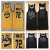 Bad Boy Notorious Big 72 Biggie Basketball Jersey Yellow Black Smalls "Notorious B.I.G." Movie Jerseys