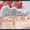 Tools Bakeware Kitchen, Dining Bar Home & Garden Drop Delivery 2021 4Pcs Plum Flower Plunger Mold Cake Decorating Fondant Cookie Cutter Xha41