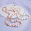 ASHIQI 8-9 mm Natural Freshwater Pearl Necklaces 925 Sterling silver Necklace clasp For women Wedding Jewelry