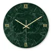 Groen Marmeren Patroon Wandklok Hoogglans Creatieve Acrylklok Home Decor Eenvoudige Fasion Wandklok 211110