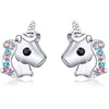 Cute Lucky Unicorn Cat Love Rainbow Stud Earrings Accessories for Women Party Jewelry Anniversary Gifts