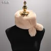 Winter faux konijnenbont sjaal met staarten schattige zacht pluizige bont sjaals nekwarmer ring kraag voor vrouwen meisjes kinderen demper H0923