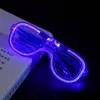 Party Decoration 20pcs LED Glasses 6 Colors Light Up Shutter Shades Glow Sticks Sunglasses Adult Kids In The Dark Halloween Favors3228