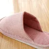 Gestreepte warme linnen katoenen schoen heren zachte thuis slippers indoor outdoor ronde neus vloer platte dia zapatillas de Hombre 2111229