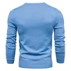 Mäns Tröjor Rund Neck Sweater, Casual Warm Färg, Solid Fashion Tight 11 Färger, Novell