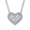 Luxury Women 925 Sterling Silver Cubic Zircon Necklace Pendant Set Romantic Heart Design Gift Jewelry Wedding Halsband XDZ076242R