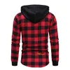 Chemises pour hommes Automne Mode Casual Plaid À Manches Longues En Coton de haute qualité Pull À Capuche Chemise D'hiver Mens Top Blouse livraison gratuite