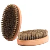Knura włosia włosy szczotka brody twarde okrągłe drewniane uchwyt antystatyczny boar grzebień narzędzie do fryzjerstwa dla mężczyzn brody wykończenia RRF14256