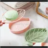 Accessories Home & Garden Drop Delivery 2021 Double Wall Plastic Leaf Shape Dishes Tray Holder Storage Soap Rack Plate Box Container For Bath