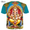 Basic T-Shirt Hinduism God Lord Ganesha 3D Print Ganesh Unisex Tee Men Summer T Shirt Tops Streetwear Sportswear 210716