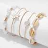 5pcs Qwc Vintage Shell Fleur Bracelets Réglable Redimensionnable pour Femmes Élégante Fille Cadeaux Romantique Fête D'été Anniversaire Bijoux Q0720