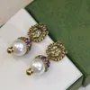 Women Designer Pearl dangles Earring Stud Wedding Earrings Personality Lady's Jewelry Dance party Superior Quality