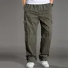 Men's Pants Summer Cotton Men Cargo Mens Joggers Baggy Tactical Lightweight Army Green Work Pant Loose Casual Trousers Plus Size
