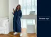 Denim Dress Women's Spring Clothing Full Sleeve Nedgång Knappar Split Casual Loose Female Street Wear Denim Robe Dress 210329