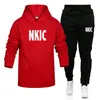 Men's Letter Printed Tracksuit Autumn Brand Hoodie + Jogging Pants Sets Winter Windproof Male Clothing Causal Home Sportswear