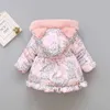 Kids Baby Girls Jackets Clothing Hooded Coats Winter Toddler Warm Cartoon Printed Jacket Outerwear 2-5Y 211011