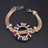 New African Bridal Jewelry Zestawy dla Moda Kobiety Kolorowe Kryształowe Naszyjnik Kolczyki Bransoletka Pierścień Zestawy Ślubny Prezent H1022
