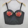 Blomma broderade bh toppar kvinnors slim-fit retro yttre slitage camisole mode ärmlös bustier grödor p2465 bustiers corsets