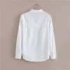 Moda escritório branco blusa mulheres camisas de manga longa blusa de algodão camisa de alta qualidade mulheres blusas casuais senhoras tops 1715 210528