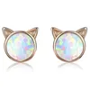 Cute Unicorn Stud Earrings for Little Girl Kids Crystal Cat Butterfly Rainbow Heart Star Earring Christmas Gift Jewelry