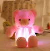 30cm 50cm Plush Animals null bow tie teddy luminous bear doll with built-in led colorful light function Valentine's day gift