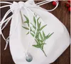 14cm Mini Antique bamboo embroidery Purse Bags Gift White ramie/cotton Lavender Wrap Lace edge Storage bags travel pouch