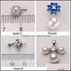 Schmuckeinstellungen S925 Sterling Silber Anhänger Zirkon Perlenkette 16 Stile Mode für Frauen Blank DIY Drop Lieferung 2021 O4Vhq