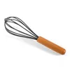 Eierwerkzeuge Holzgriff Silikon Schneebesen Haushalt Handmixer Beater Backwerkzeug EWE6711