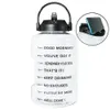 Quifit 2.5L 3.78L plástico Boca largo Galão garrafas de água com palha BPA Free Sport Fitness Turismo Ginásio Jarros de viagens Telefone