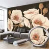 Anpassad 3D Blommig tapet European-Style Delikat Blomma Väggmålningar Living Room Bedroom Kök Hem Inredning Målning Väggpapper