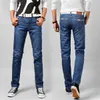 China OEM Factory Custom Blau mit Karo gerade Jeans waschen elastische Herrenhose Herrenhosen Jeans mit hoher Qualität, niedrigem Preis X0621