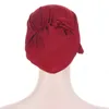 Casquette Turban de couleur Pure pour femmes musulmanes, couvre-chef Hijab, accessoires de cheveux à la mode pour dames africaines et indiennes, chapeau, foulard, bonnet