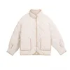 冬の女性のジャケットスタンド襟の防風ホワイトアヒルダウンコートシングルブレストポケット厚い暖かいスノーパーカーのoutwear 210430