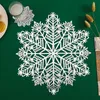 Juldekorationer 10/38 cm Placemat PVC Christmas Snowflake Table Mats Party Decoration Mat Coaster Cup Pads Sliver and Gold XD29961