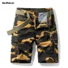 Summer Camouflage Cargo Shorts Men Army Green Jogger Tactical Military Cotton Casual Loose Shorts Men B0903 210518