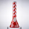 Big Hookahs 7mm Thick Beaker Bong Christmas Style Glass Bongs 18.8mm Joint Water Pipes WP21102