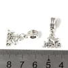 MIC 50pcs lot Dangle Ancient silver I Love Jesus Religious Charm Big Hole Beads Fit European Charm Bracelet Jewelry 2249b