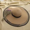 Women Hat Beach 16 cm breda brim Straw Summer Hats For Ladies and Caps Bonhet Designer Sun Visor6243688