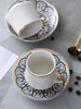 Nordic Luxury White Ceramic and Saucer Modern Design Afternoon Tea Turkish Set Travel Coffee Cup