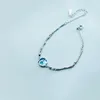 MloveAcc Charm-Armband aus echtem 925er-Sterlingsilber für Damen, Märchenblauer Kristall, Meerjungfrau, Tränenblase