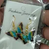 Cute Cloisonne Emalia Fimigree Sowa Butterfly Urok Kolczyki Eardrop Damskie Akcesoria Ucho Dynda Zwierząt Kolorowe Miedziane Biżuteria Prezent