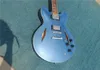 Özel Mağaza Dave Grohl DG Gitar 335 Metalik Mavi Yarı İçi İçi İçi Bitiren Vücut Jazz Elektro Guitarra Çift Elmas Delikleri Split Whit