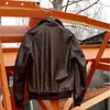 Мужская кожаная из искусственного чая Цвет тусклой коровы польский ретро американский винтаж Nappa A2 куртка мужчина коровьей подлинной одежды